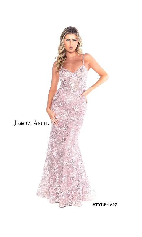 Fancy Beaded Gown Jessica Angel 857