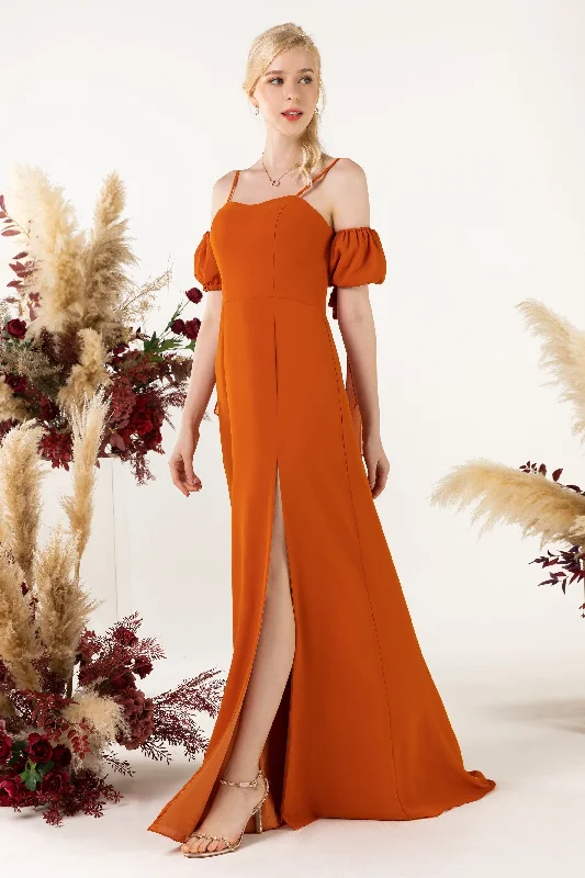 Dreamy Wedding Gown A-Line Sweep-Brush Train Chiffon Bridesmaid Dress CB0471