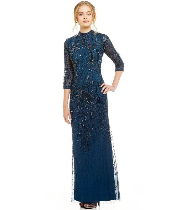 Show-Stopping Evening Gown Adrianna Papell AP1E200282 Long Formal Long Sleeve Evening Dress Show-Stopping Evening Gown Adrianna Papell AP1E200282 Long Formal Long Sleeve Evening Dress