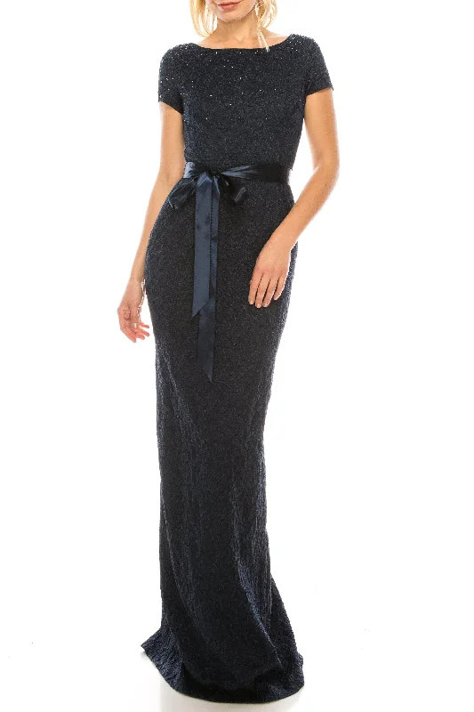 Tulle Skirt Dress Adrianna Papell AP081913410 Long Formal Jacquard Evening Dress