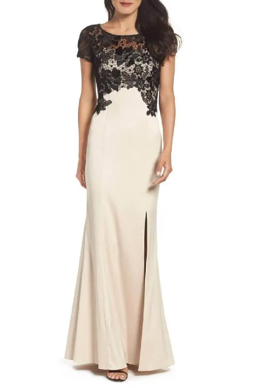 Statement Prom Dress Adrianna Papell AP1E201377 Long Formal Short Sleeve Lace Dress Statement Prom Dress Adrianna Papell AP1E201377 Long Formal Short Sleeve Lace Dress