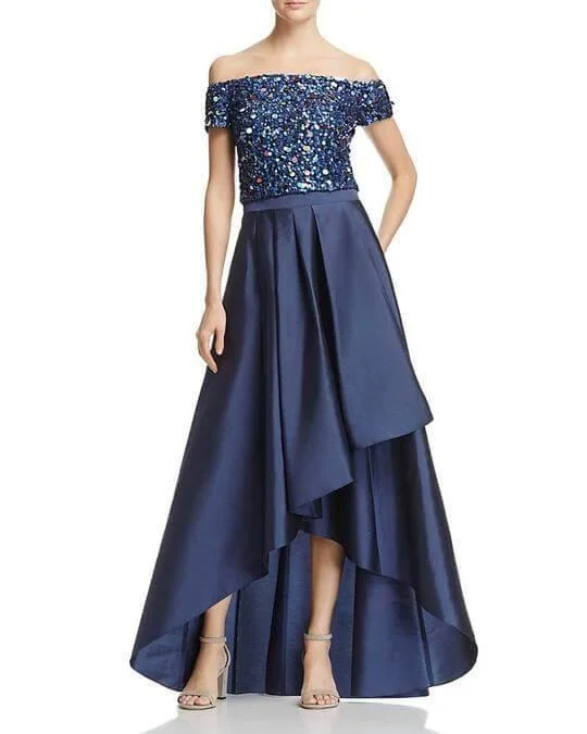 Sophisticated Maxi Dress Adrianna Papell AP1E201583 Off Shoulder Two Piece High Low Dress Sophisticated Maxi Dress Adrianna Papell AP1E201583 Off Shoulder Two Piece High Low Dress