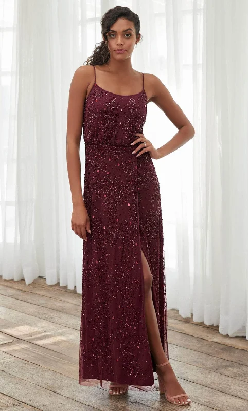 Fancy Embellished Dress Adrianna Papell Platinum 40390 - Embellished A-line Dress