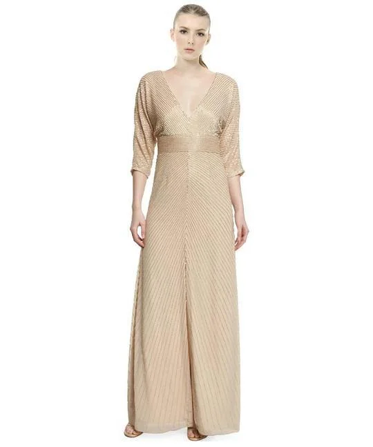 Chic Satin Dress Aidan by Aidan Mattox Long Formal Beaded Chiffon Gown