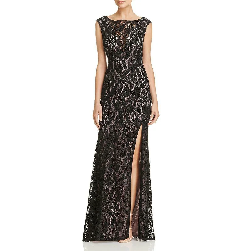Puffy Formal Dress Aidan by Aidan Mattox Long Formal Floral Lace Dress