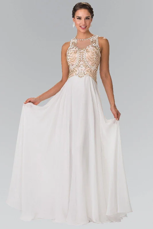 Party Ready Dress Beads Embellished Bodice Prom Long Dress