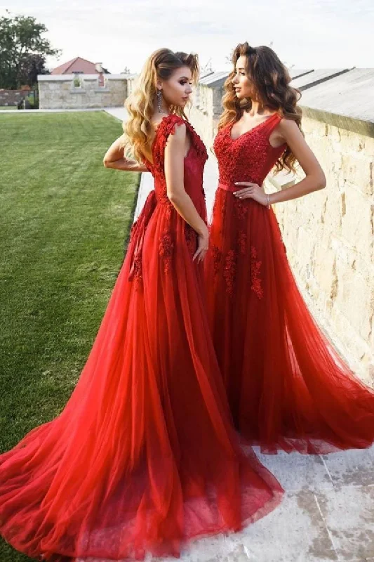 Whimsical Evening Gown Burgundy v neck tulle lace long prom dress burgundy bridesmaid dress,DS2325 Whimsical Evening Gown Burgundy v neck tulle lace long prom dress burgundy bridesmaid dress,DS2325