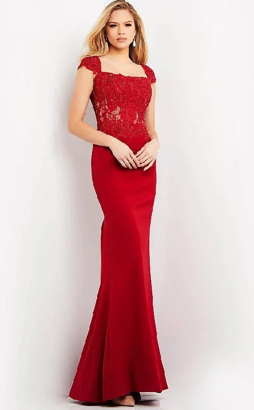 Elegant Organza Dress Jovani 06825 Long Mother of the Bride Lace Dress
