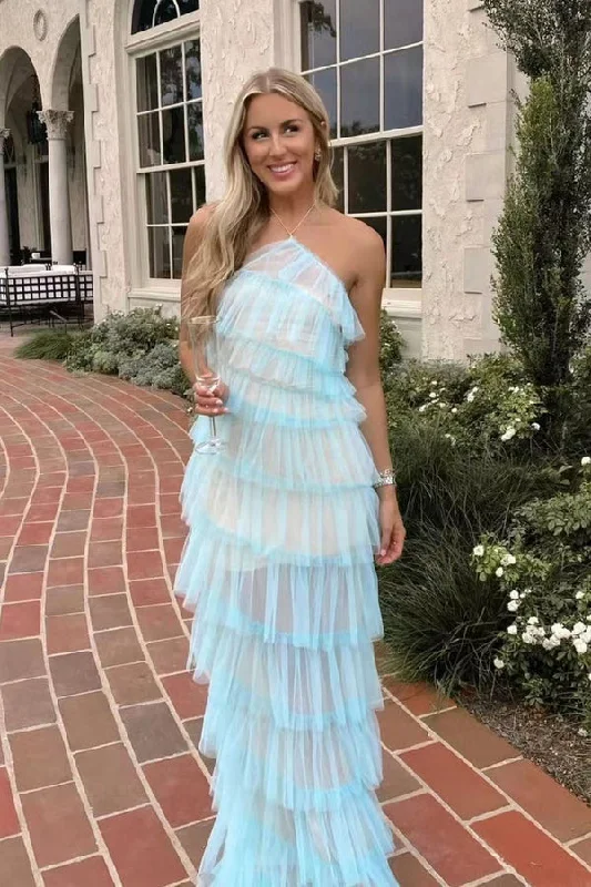 Glamorous Formal Dress Charming Halter Layered Tulle Prom Dresses, Summer Long Bridesmaid Dresses ,DS4561 Glamorous Formal Dress Charming Halter Layered Tulle Prom Dresses, Summer Long Bridesmaid Dresses ,DS4561