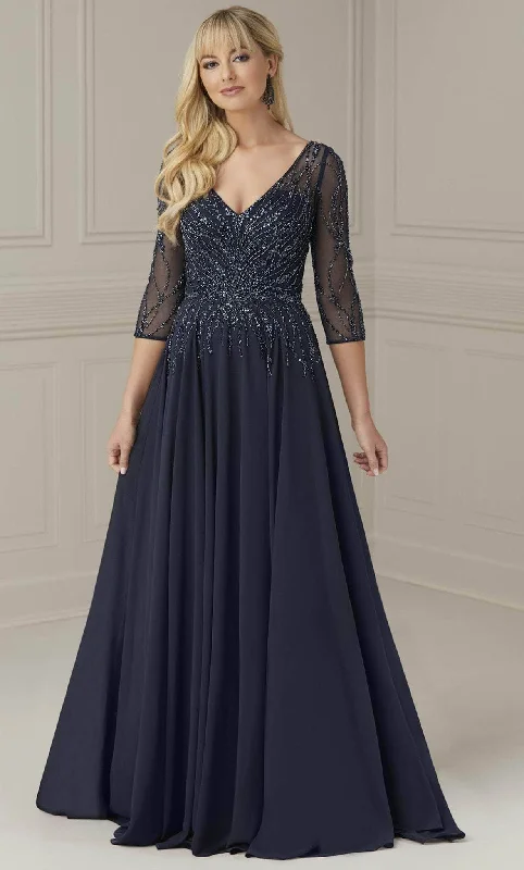 Simple Chiffon Dress Christina Wu Elegance 17109 - Quarter Sleeve Beaded Evening Dress Simple Chiffon Dress Christina Wu Elegance 17109 - Quarter Sleeve Beaded Evening Dress