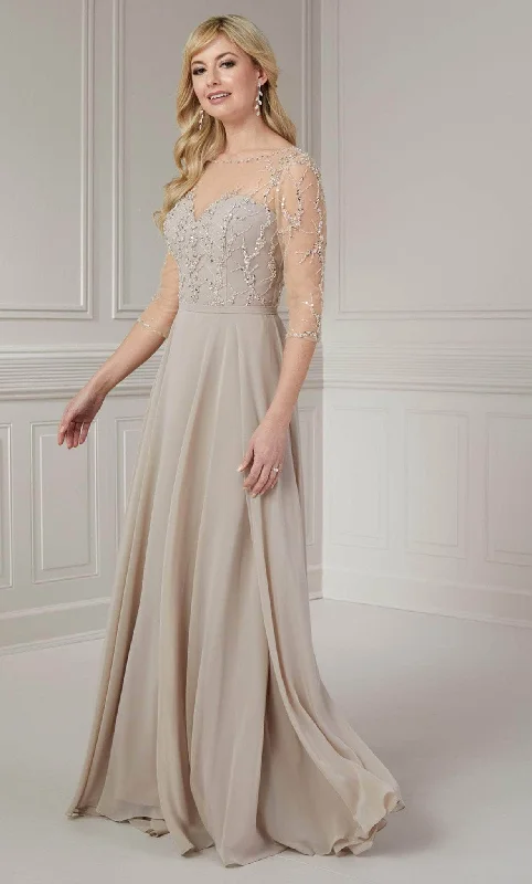 Striking Red Gown Christina Wu Elegance 17139 - Quarter Sleeve V-Back Evening Gown Striking Red Gown Christina Wu Elegance 17139 - Quarter Sleeve V-Back Evening Gown