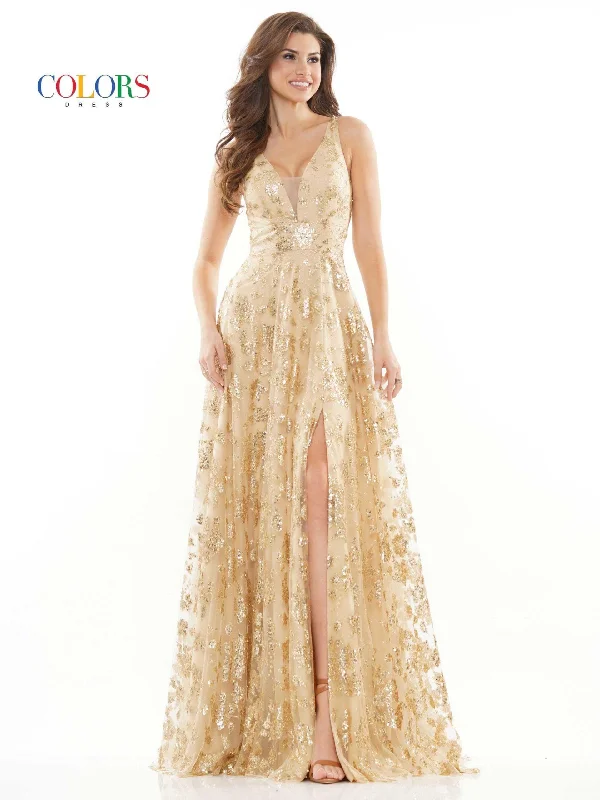 Sophisticated Gown Colors 2742 Colors Long Formal Glitter Mesh Prom Dress