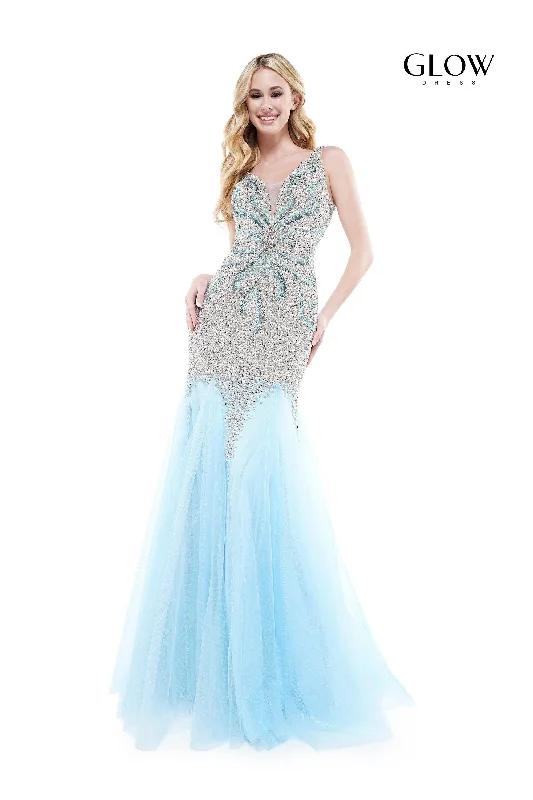 Gold Embellished Gown Colors G697 Colors Long Sleeveless Mermaid Prom Gown