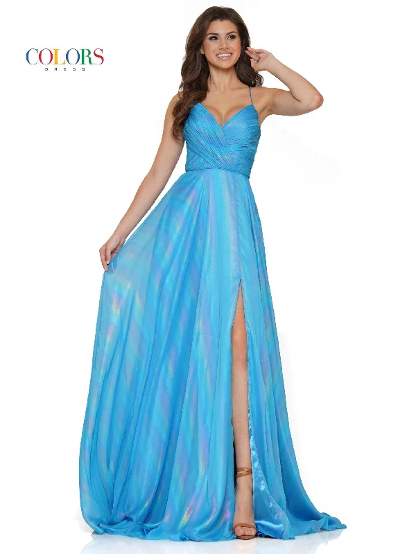 Party Ready Dress Colors 2765 Colors Long Spaghetti Strap Sexy Prom Dress