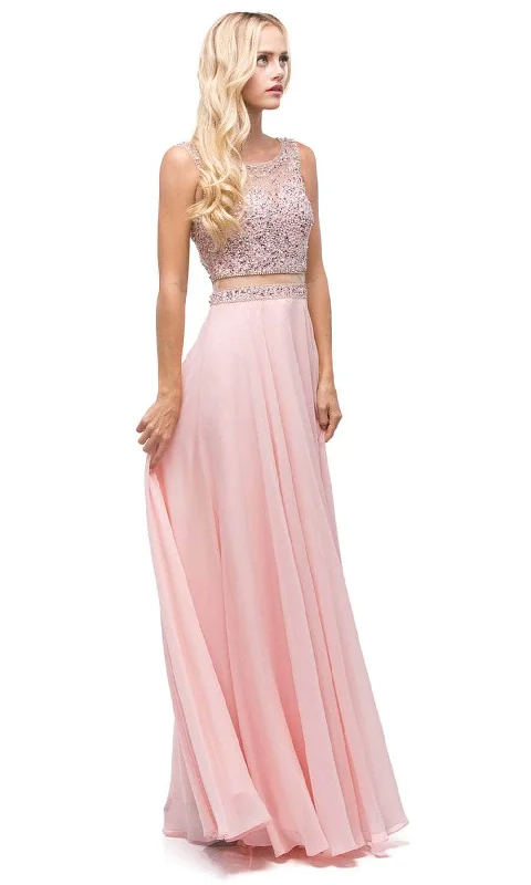 Unique Cocktail Dress Dancing Queen 9789 - Cutout Back Beaded Prom Gown