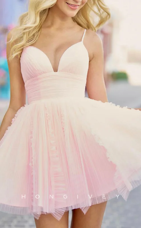 Dramatic Ball Gown H1648 - Sweet V-Neck Open Back Tulle Short Homecoming Party Graduation Dress Dramatic Ball Gown H1648 - Sweet V-Neck Open Back Tulle Short Homecoming Party Graduation Dress
