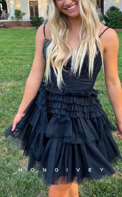 Eye-Catching Satin Gown H1656 - Sparkly V-Neck Cake Short Party Graduation Homecoming Dress Eye-Catching Satin Gown H1656 - Sparkly V-Neck Cake Short Party Graduation Homecoming Dress