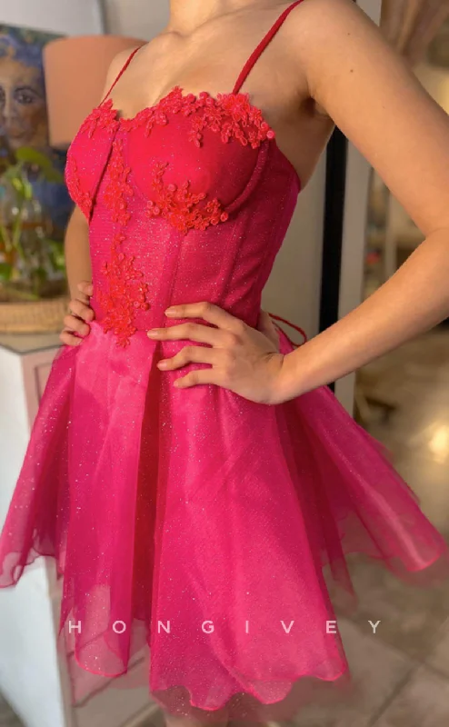 Sophisticated Maxi Dress H1704 - Sparkly Lace Applique Short Homecoming Graduation Party Dress Sophisticated Maxi Dress H1704 - Sparkly Lace Applique Short Homecoming Graduation Party Dress