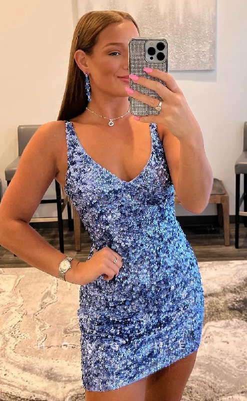 Luxe Embroidered Gown H1749 - Fully Sequined Crisscross Short Graduation Party Homecoming Dress Luxe Embroidered Gown H1749 - Fully Sequined Crisscross Short Graduation Party Homecoming Dress