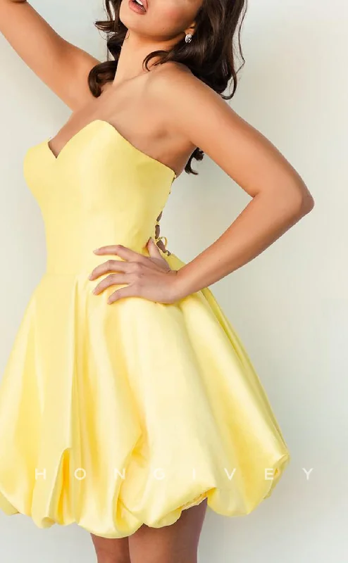 Embellished Maxi Dress H1789 - Sweet Ruched Lace-Up Back Strapless Short Graduation Party Homecoming Dress Embellished Maxi Dress H1789 - Sweet Ruched Lace-Up Back Strapless Short Graduation Party Homecoming Dress