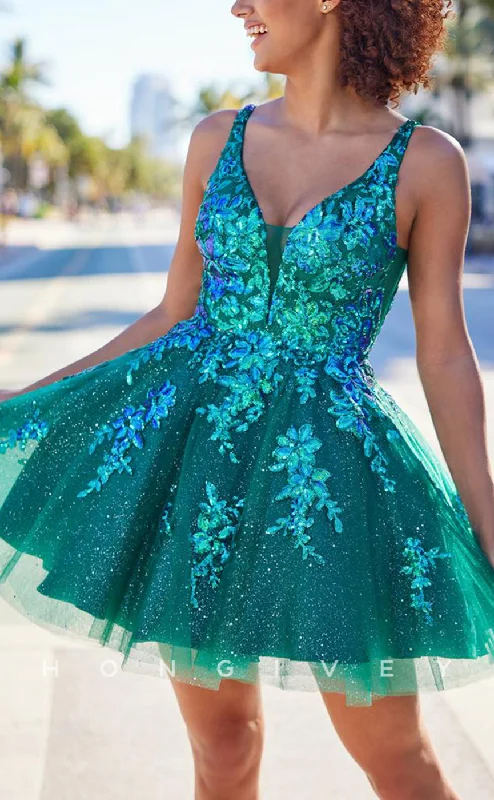 Chic Maxi Dress H1796 - Sparkly Floral Embossed Tiered Plunging Illusion Short Party Graduation Homecoming Dress Chic Maxi Dress H1796 - Sparkly Floral Embossed Tiered Plunging Illusion Short Party Graduation Homecoming Dress