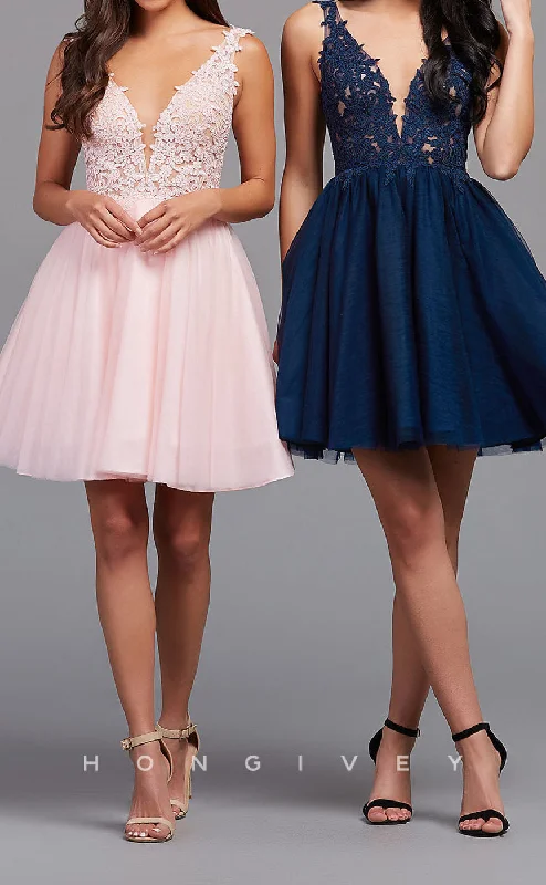 Silk Ball Gown H1856 - V-Neck Bodice Gown A-Line High Waist Short Homecoming Dress Silk Ball Gown H1856 - V-Neck Bodice Gown A-Line High Waist Short Homecoming Dress