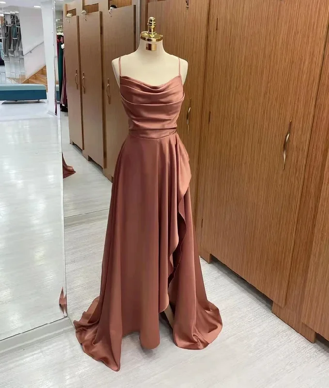 Vivid Color Gown Elegant Straps A-Line Satin Long party Dress Bridesmaid Dress, DP2624 Vivid Color Gown Elegant Straps A-Line Satin Long party Dress Bridesmaid Dress, DP2624