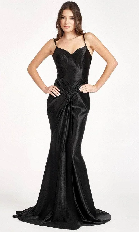 Navy Blue Gown Elizabeth K GL3044 -V-Neck Sleeveless Prom Dress