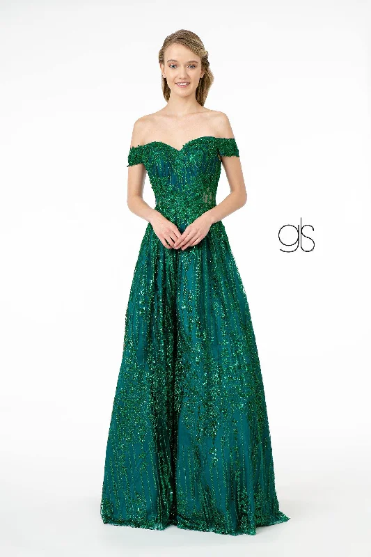 Royal Blue Dress Glitter Embellished A-Line Prom Long Dress