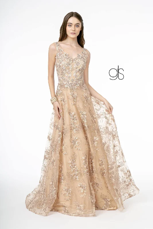 Fancy Embellished Dress Embroidery Embellished Prom Long A-Line Dress Sale