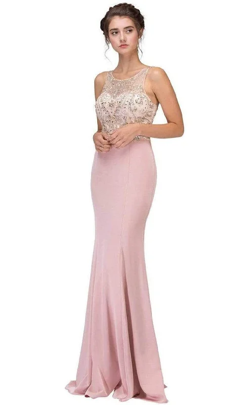 Sophisticated Maxi Dress Eureka Fashion - 7022 Beaded Illusion Scoop Mermaid Dress