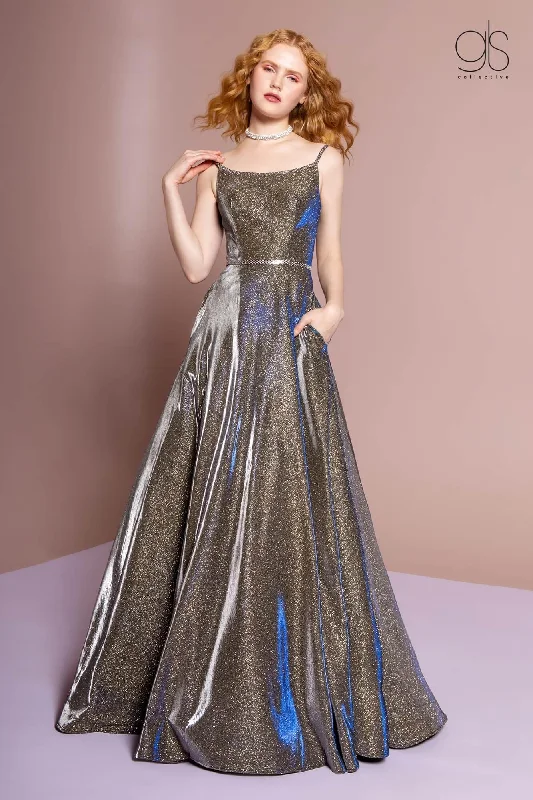 Whimsical Evening Gown Prom Long Dress with Pockets Strap Ball Gown