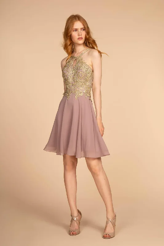 Sophisticated Party Dress Halter Short Prom Dress Homecoming Sale