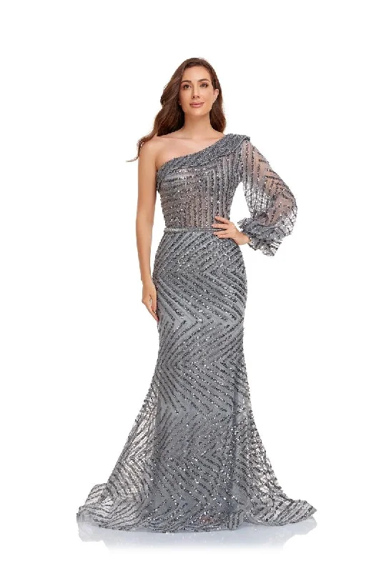 Royal Blue Dress High Couture NR2231 Prom Long One Shoulder Formal Dress