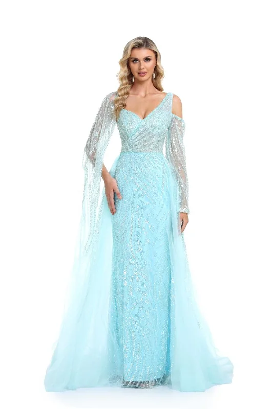 Sequin Maxi Dress High Couture NR2274 Long Off Shoulder Prom Formal Dress
