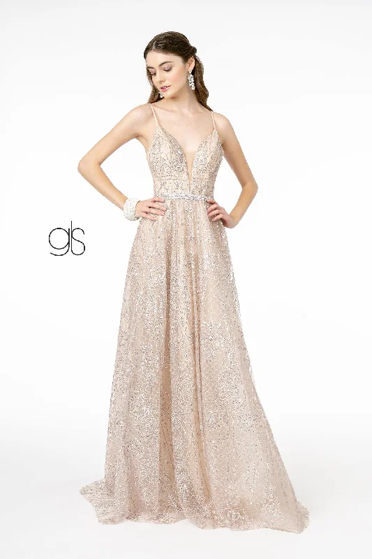 Elegant Organza Dress Glittter Mesh Long Prom Dress