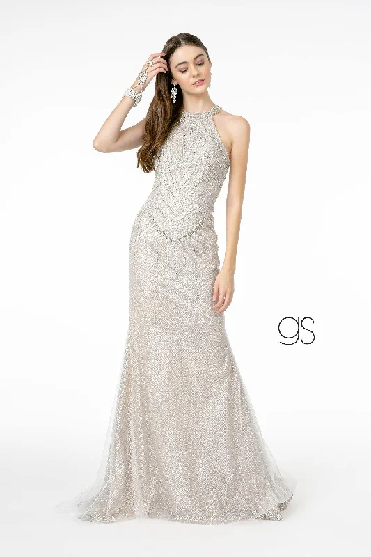 Hollywood-Inspired Gown Jewel Embellished Mermaid Mesh Long Prom Dress