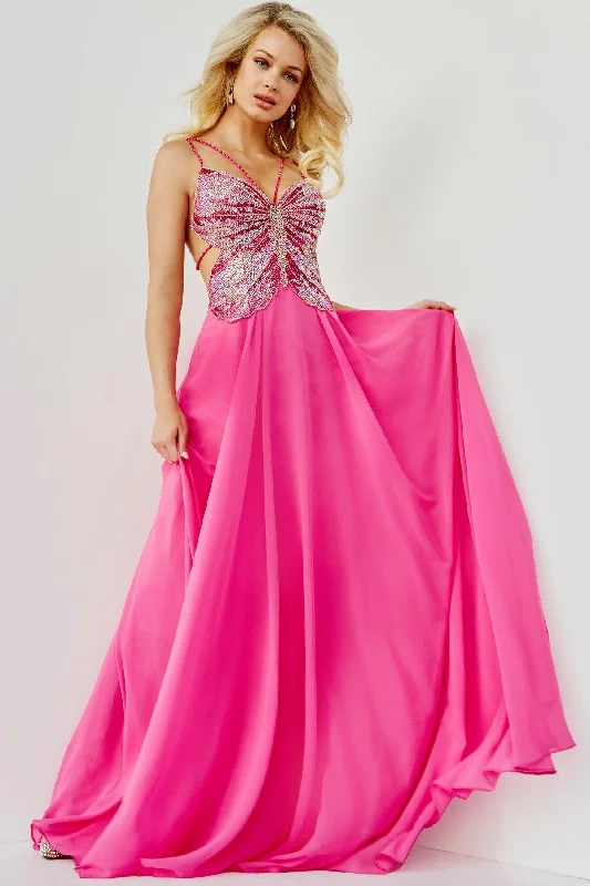 Vintage Lace Dress Jovani 000297 Long Formal Chiffon Prom Dress
