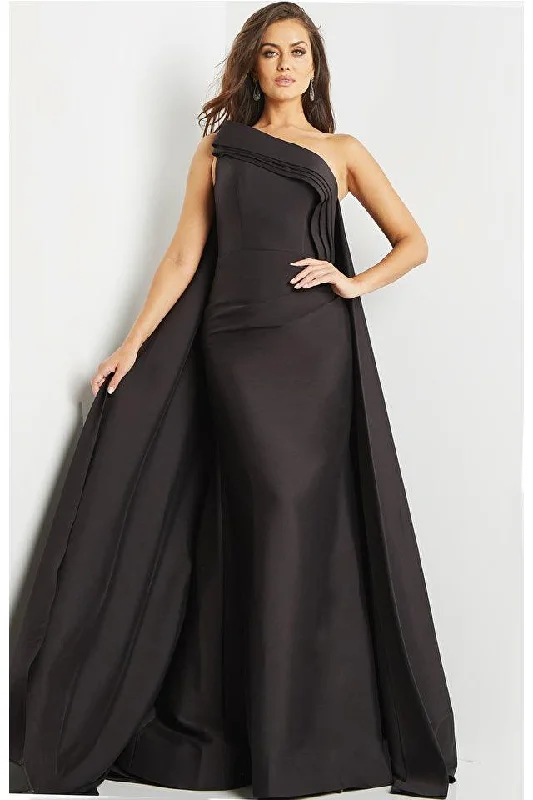 Rose Gold Dress Jovani 09203 Long One Shoulder Formal Dress