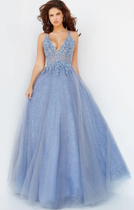 Statement Prom Dress Jovani 22546 Long Formal Glitter Prom Ball Gown