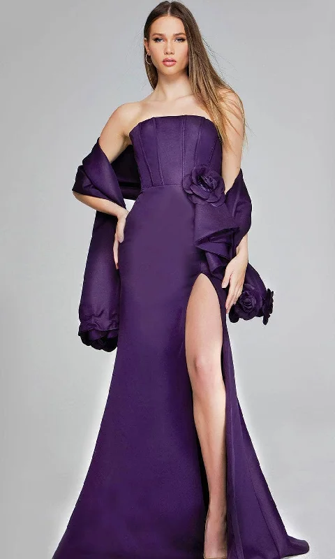 Fancy Evening Dress Jovani 40592 - Corset Bodice Straight Across Evening Gown