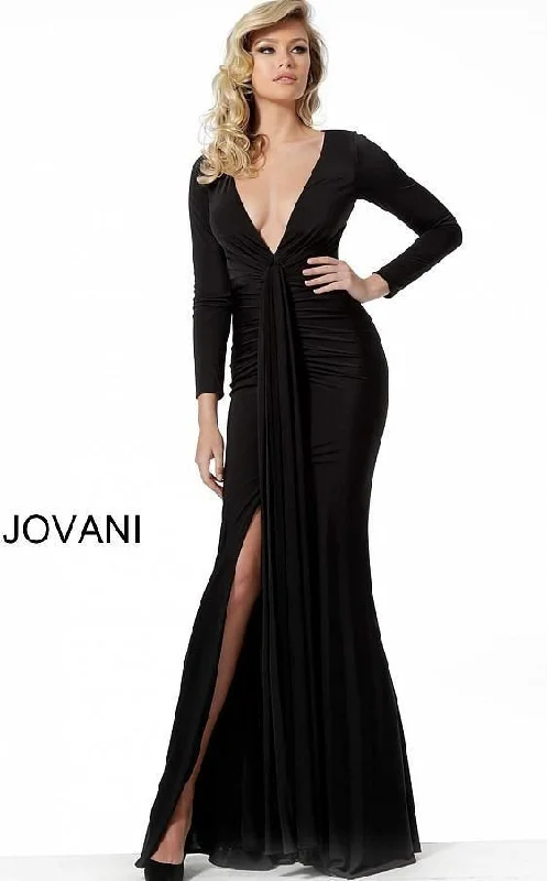 Whimsical Evening Gown Jovani 64983 Long Sleeve Formal Evening Dress