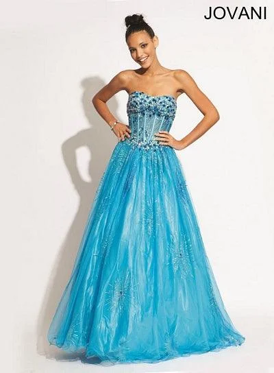 Delicate Lace Dress Jovani 6107 Beaded Long Formal Dress