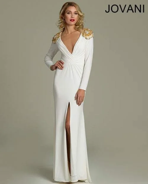 Sweetheart Neckline Dress Jovani 79030 Formal Long Simple Wedding Dress