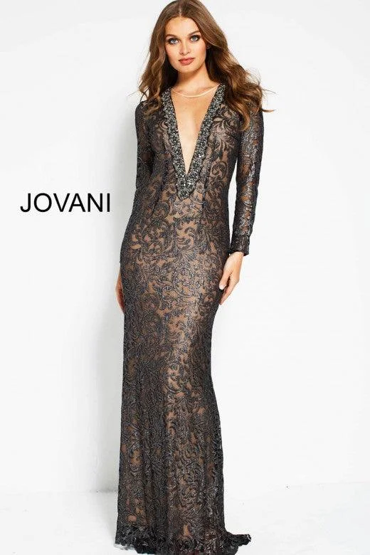 Royal Blue Dress Jovani 54989 Formal Long Sleeve Evening Dress
