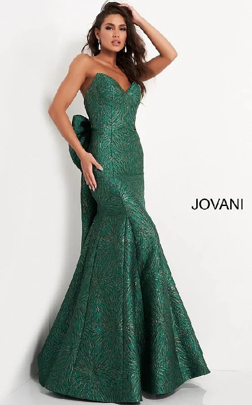 Sequin Maxi Dress Jovani 04158 Long Strapless Mermaid Prom Dress