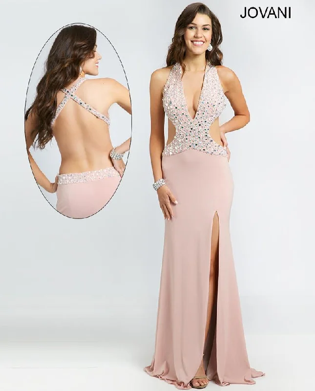 Crystal Beaded Dress Jovani 99056 Sexy Long Prom Gown