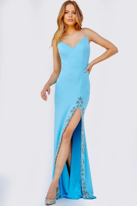 Formal Red Dress Jovani 09009 Long Formal Fitted Prom Dress