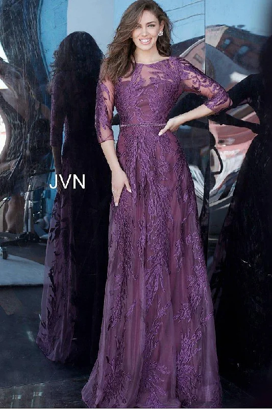 Formal Red Dress Jovani 02963 Long A-Line Formal Gown
