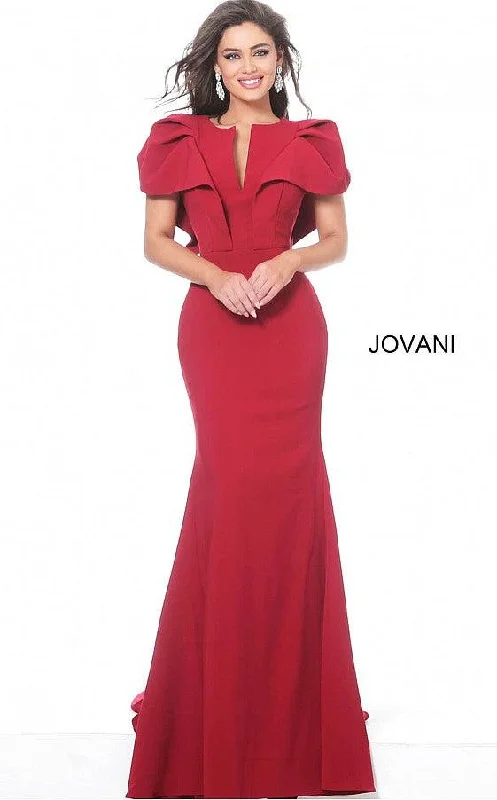 Bold Red Dress Jovani 00761 Long Fitted Formal Dress